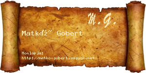 Matkó Gobert névjegykártya